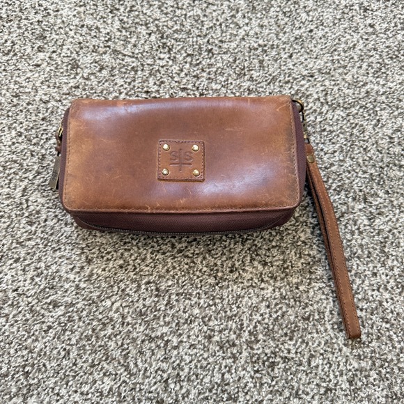 STS Handbags - STS Women's Brown Organizer Clutch Wallet Credit Card Slots Zip Coin Pocket